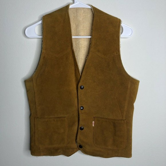 LEVIS Original 1950s Vest Big E Western Suede VTG - Picture 3 of 9